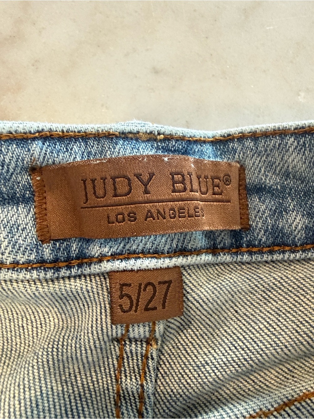 Judy Blue Light Wash Denim Jeans with Brown Leather Label